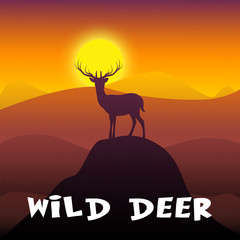 Wild Deer Shows Stag Wildlife 3d Illustration