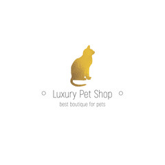 Golden logotype for luxury pet shop