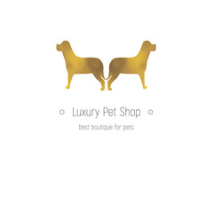 Golden logotype for luxury pet shop