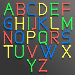 Abstract alphabet colorful.