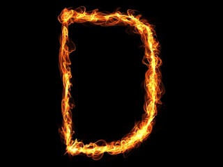Buchstabe D aus Feuer