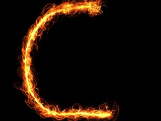 Buchstabe C aus Feuer