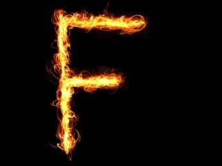 Buchstabe F aus Feuer