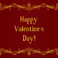 Happy valentine day card with decorative divider