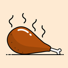 Chicken Drumstick vector cartoon design.
