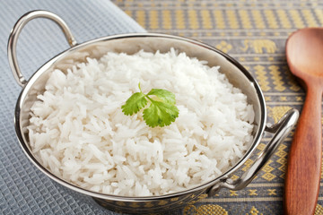 Basmati Rice in a Steel Karahi