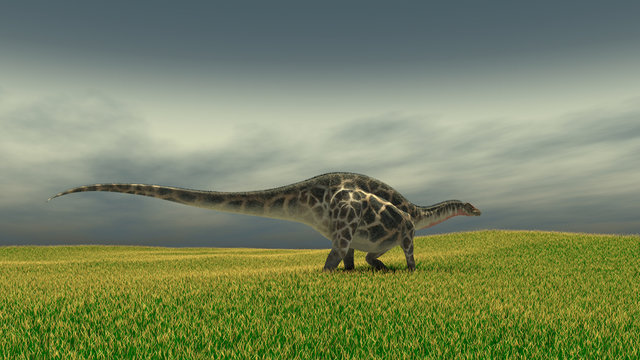 3d illustration of the Dicraeosaurus on walk