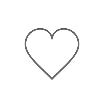Heart icon outline, vector.
