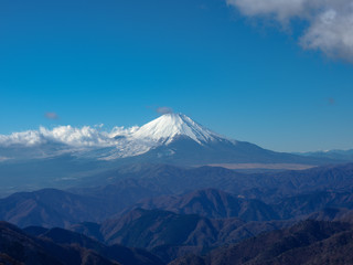 丹沢からの富士山の眺め