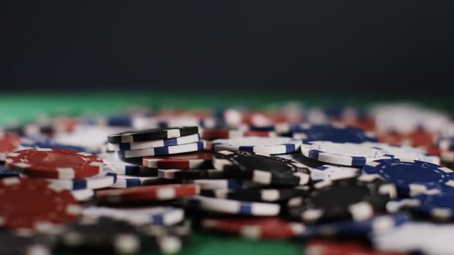 4K Hands of a poker player going all in, in slow motion