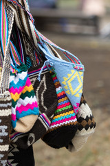 hand knittted Colombian bags in Silvia