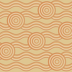 Fototapeta na wymiar Abstract Aboriginal dot painting in vector format.