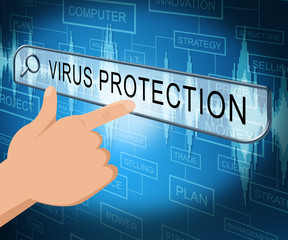Virus Protection Shows Computer Antivirus 3d Illustration