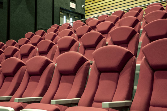 Red cinema or theater seats