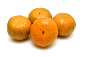 tangerine, clementine or mandarin fruit isolated on white background