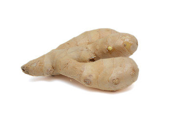 fresh ginger on white background
