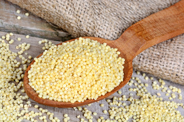 Millet seeds on table