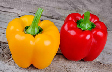 Pepper on wooden table