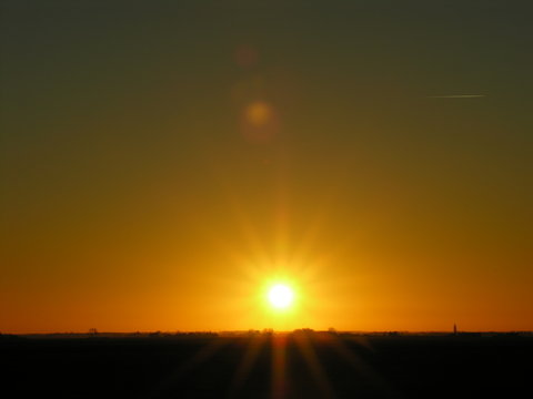 Winter Solstice Sunset Over The Lincolnshire Fens