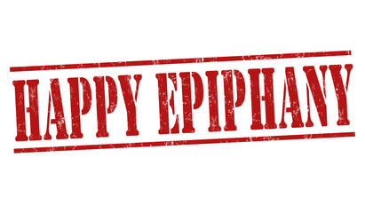 Happy Epiphany Day sign or stamp