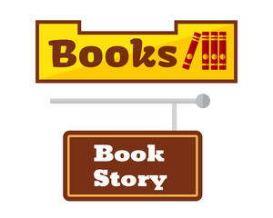 Shop signboard vector illustration.