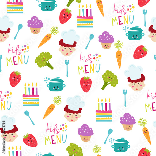 "Kids food menu background vector illustration" Stock image and royalty-free vector files on