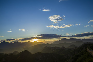 The Great Wall the sunset
