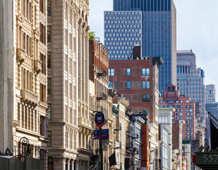 Fototapeta na wymiar Buildings on Broadway in SOHO Manhattan, New York City