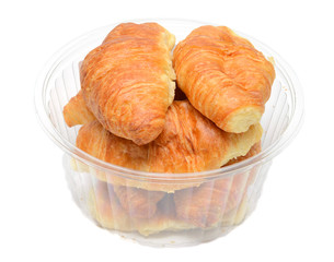 Fresh and tasty croissant on the white background
