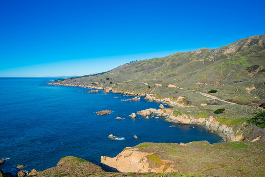 California's coastline along California State Route 1, one of th