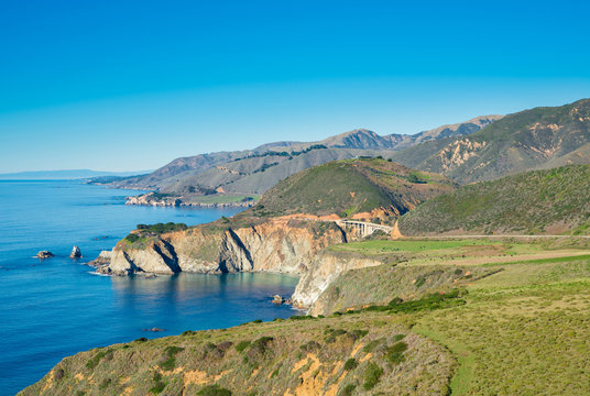 California's coastline along California State Route 1, one of th