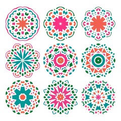 Fototapeta na wymiar Set of vector mandala ornaments. Islam, Arabic, Indian, ottoman motifs