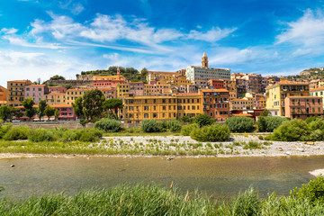 Fototapeta premium Colorful houses in Ventimiglia, Italy