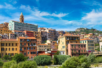 Fototapeta premium Colorful houses in Ventimiglia, Italy