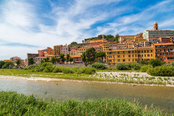 Fototapeta premium Colorful houses in Ventimiglia, Italy