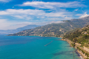 Fototapeta na wymiar Azure coast in Italy