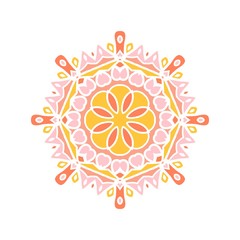 Fototapeta na wymiar Kaleidoscope big bud. Oriental pattern illustration. Flower background