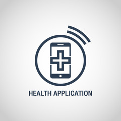 Obraz premium HEALTH APPLICATION logo vector icon design