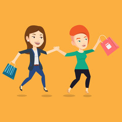 People running in hurry to the store on sale.