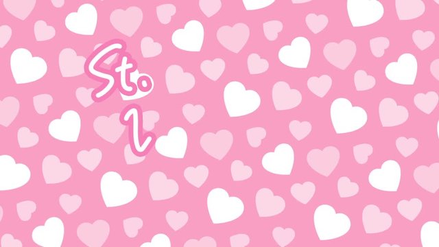 ハート柄背景と筆記体St.Valentine's Dayロゴ　アニメーション・モーション