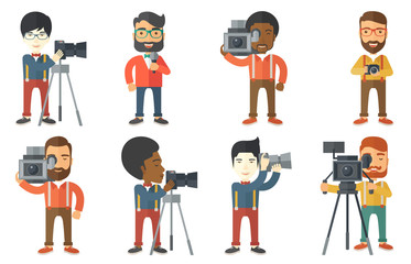 Vector set of media people characters.
