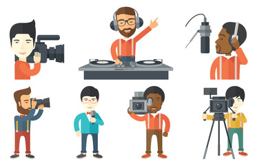 Vector set of media people characters.