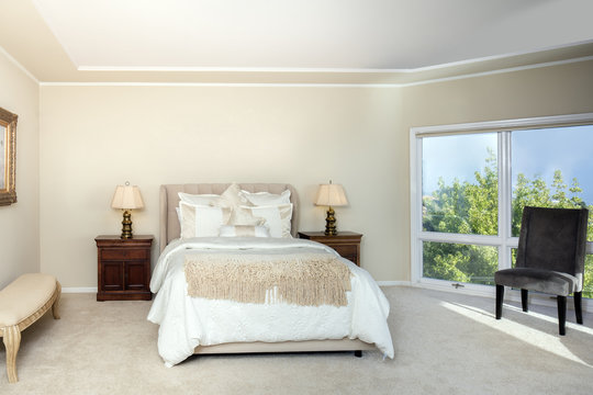 Traditional Bedroom interior in beige