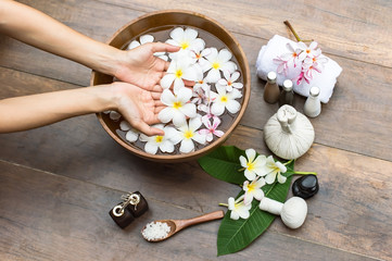 Spa treatment and product for female feet and hand spa, Thailand. select and soft focus