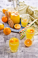 Orange drink in a glass