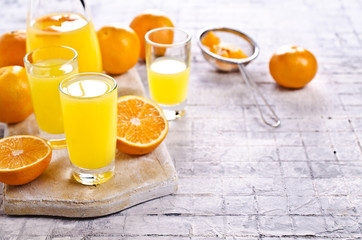 Orange drink in a glass