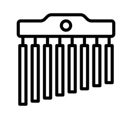 Mark tree or bar chime / chimes musical instrument line art icon for music apps and websites