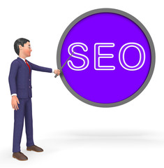 Seo Sign Represents Search Engines 3d Rendering