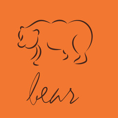 silhouette of a bear, template vector logo design. eps10
