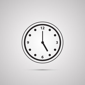 Векторная иллюстрация иконка простой символ плоский для веб time таймер часы чаепитие 5 часов